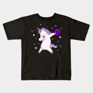 Dabbing Unicorn Bowling Funny Dab Gift Kids T-Shirt